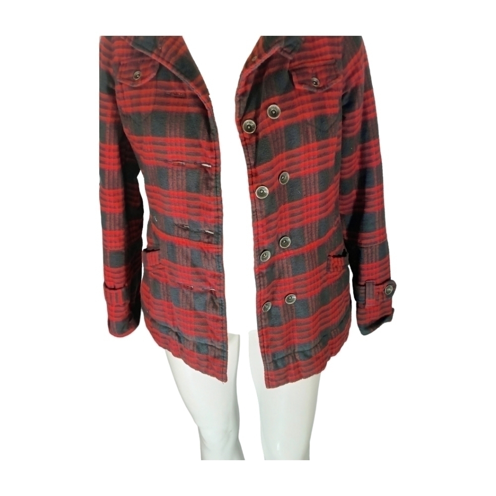 Hurley Plaid Woman's Winter coat size small EUC